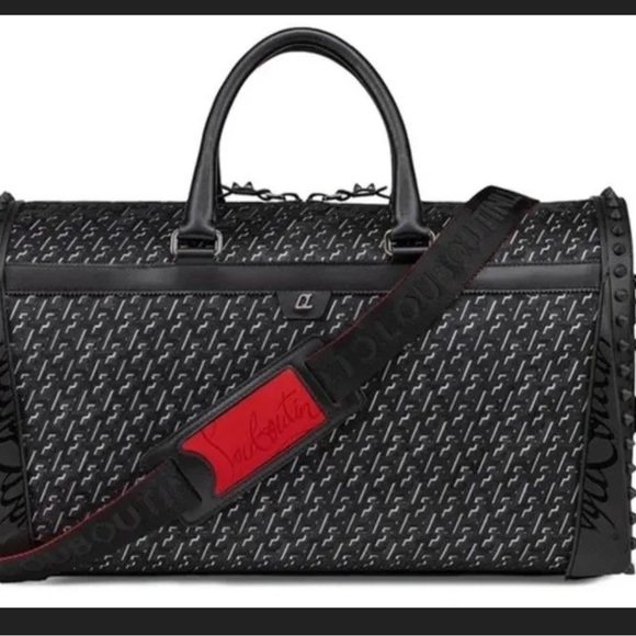 Christian Louboutin Studded Techno CL Sneakender Duffle White Black-NWT - Picture 2 of 3